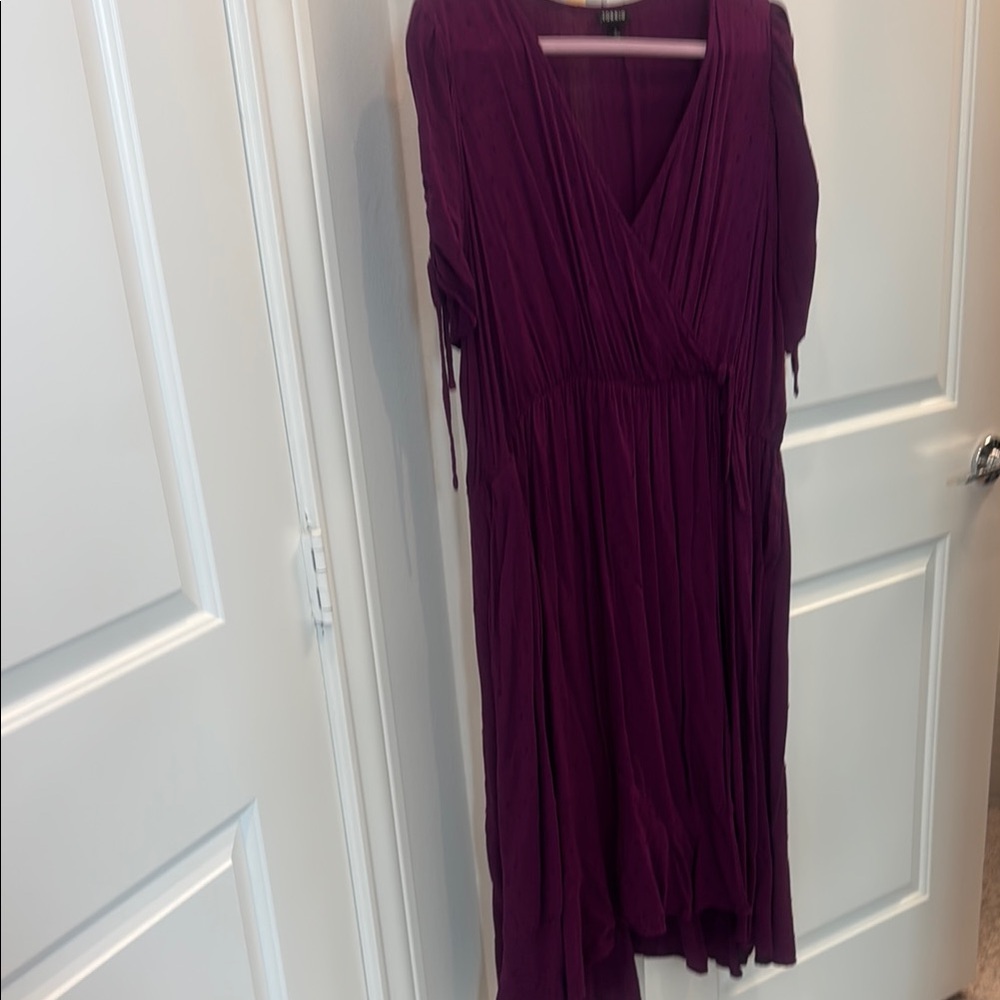 Torrid Purple High Low Wrap Sundress with 3/4 Sleeves